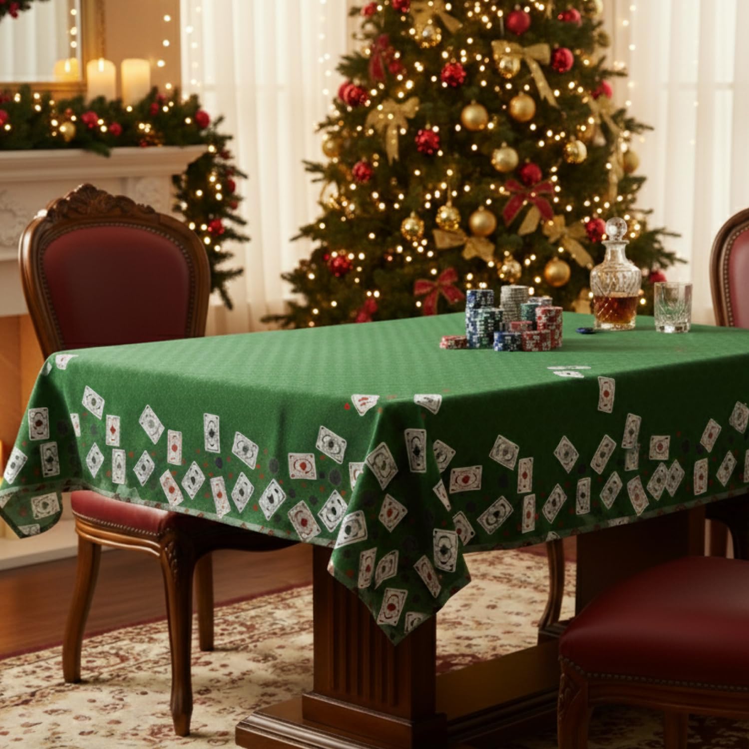 domus&trend - Panno Verde Per Tavolo Da Gioco - Quadrato Rettangolare Carte Poker Torneo Burraco Copritavolo Tombola Natalizia Giochi Da Tavola Proteggi Tavolo Verde (140 cm x 240 cm - 12 posti)