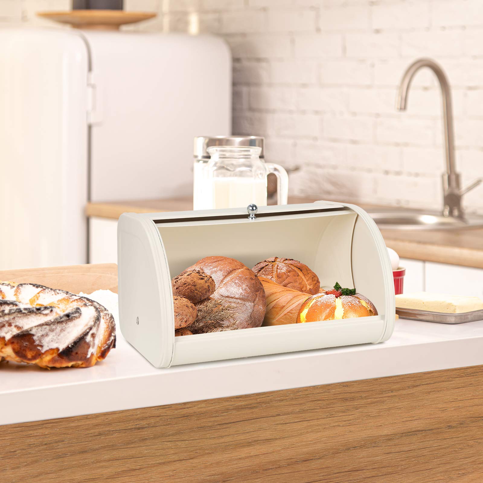 Hossejoy Metal Bread Box, Countertop Bread Storage, Bread Boxes with