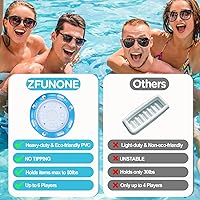 Vista 6 de Mesa flotante para piscina con tarjeta impermeable y 6 portavasos, mesa de juego inflable de 40 pulgadas para adultos, mesa de piscina flotante