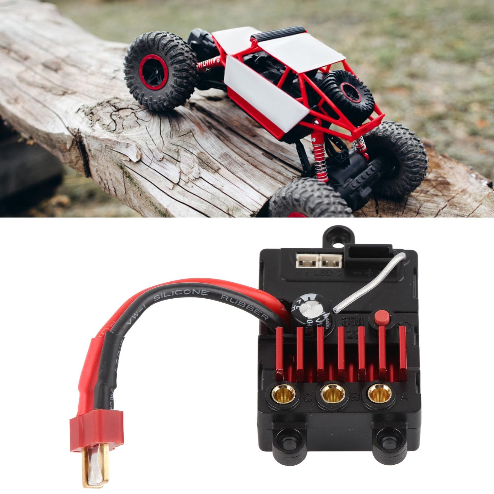 RC Integrated Brushless ESC, Portable Speed Controller,RC Integrated Brushless ESC, 35A 2S RC Brushless ESC, for SCY 16101 16102 16103 16201PRO 1/16 RC Cars