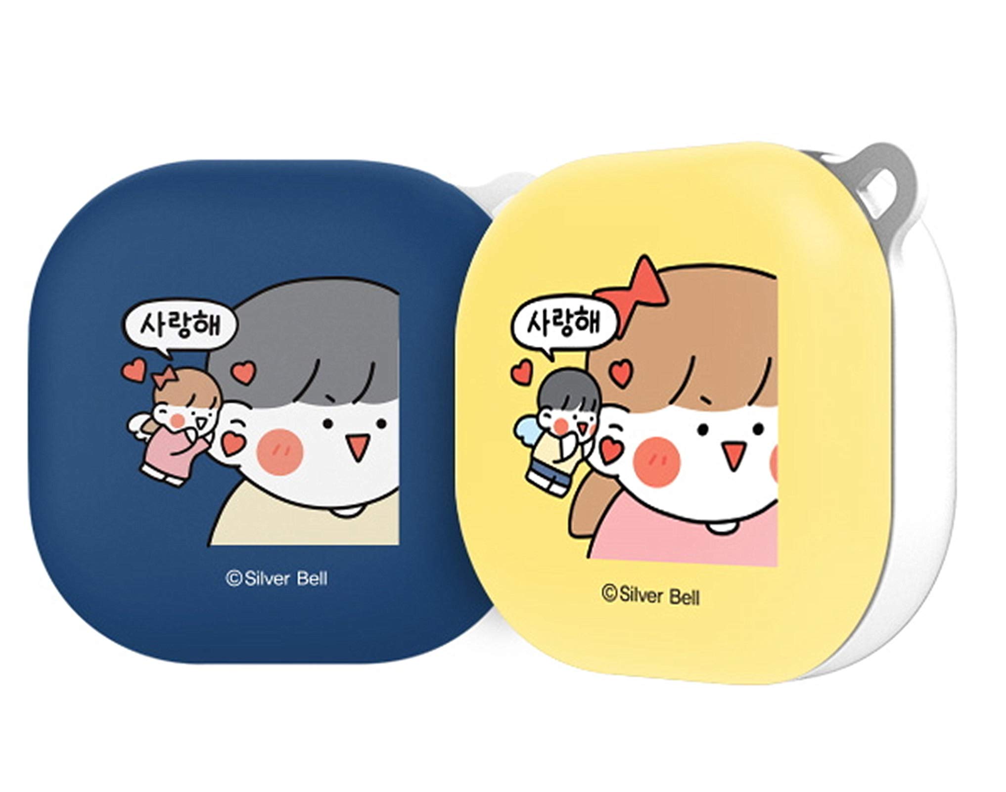 Amazon.co.jp: 13種類 可愛い Kakao Talk Emoticons 韓国 SNS カカオトーク Silver Bell  シルバーベル 絵文字 Lettering Language Play Big Bean 文字 言葉遊び 大豆 キャラクタ アート デザイン  Bluetooth ワイヤレスイヤホン Galaxy Buds Live ギャラクシーバーズライブ ...