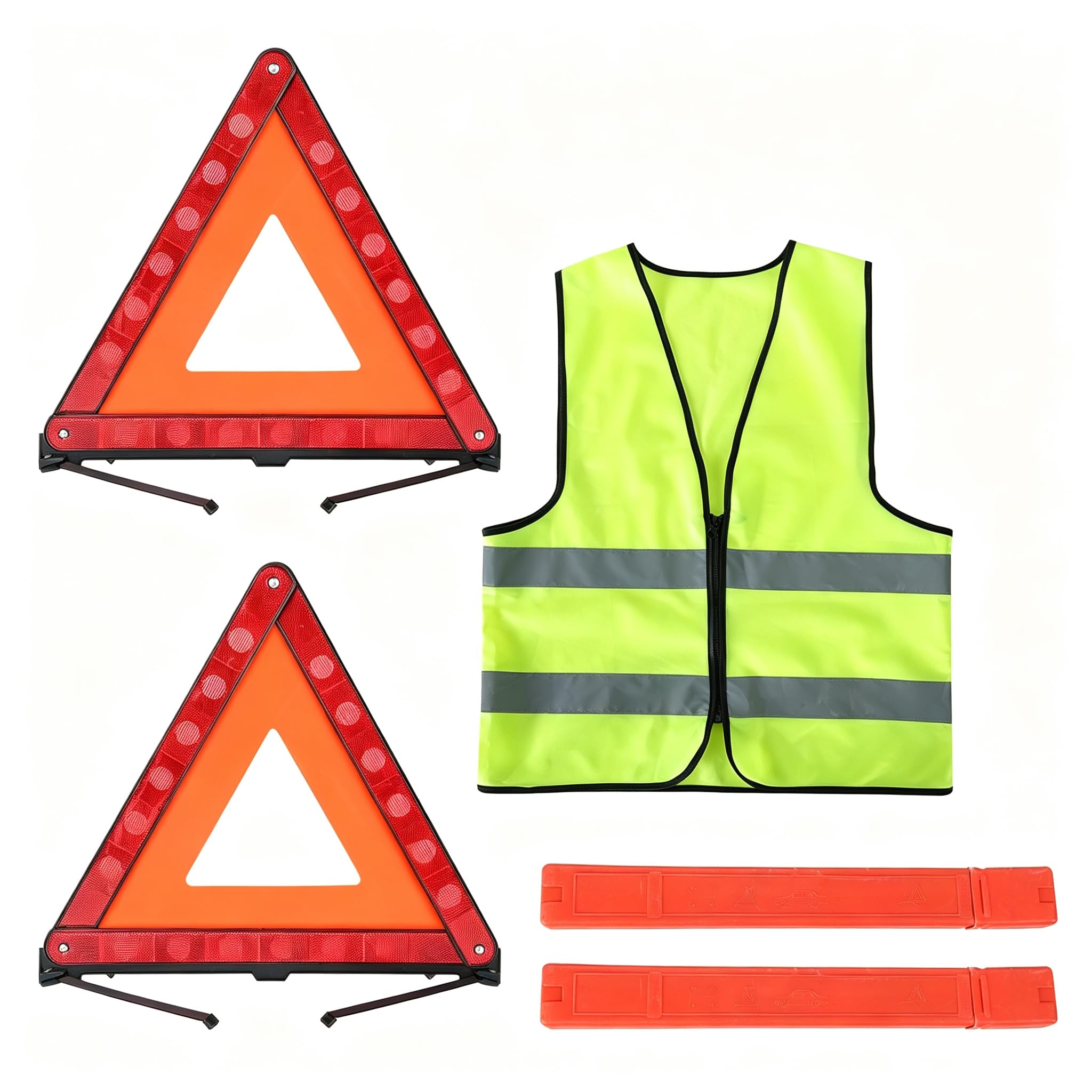 2 Pack Warning Triangle Safety Emergency Kit