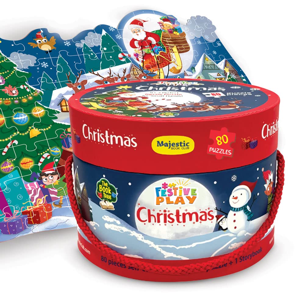 THE BOOK TREE Christmas Puzzle Gift Box For Kids I 80 Puzzle Pieces & 1 Storybook I Christmas Puzzle For Children I Ideal Christmas Gift For Kids I Gift Box By Majestic Book Club - Christmas Gifts-image-47