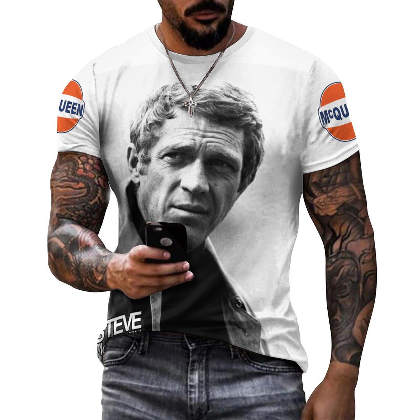 Ste*ve T-Shirt Mc*Queen Soft T Shirt Bu*ll*it Short Sleeve Casual Tshirt for Men Teens Boys Crew Neck Tee Fans Merch Tops