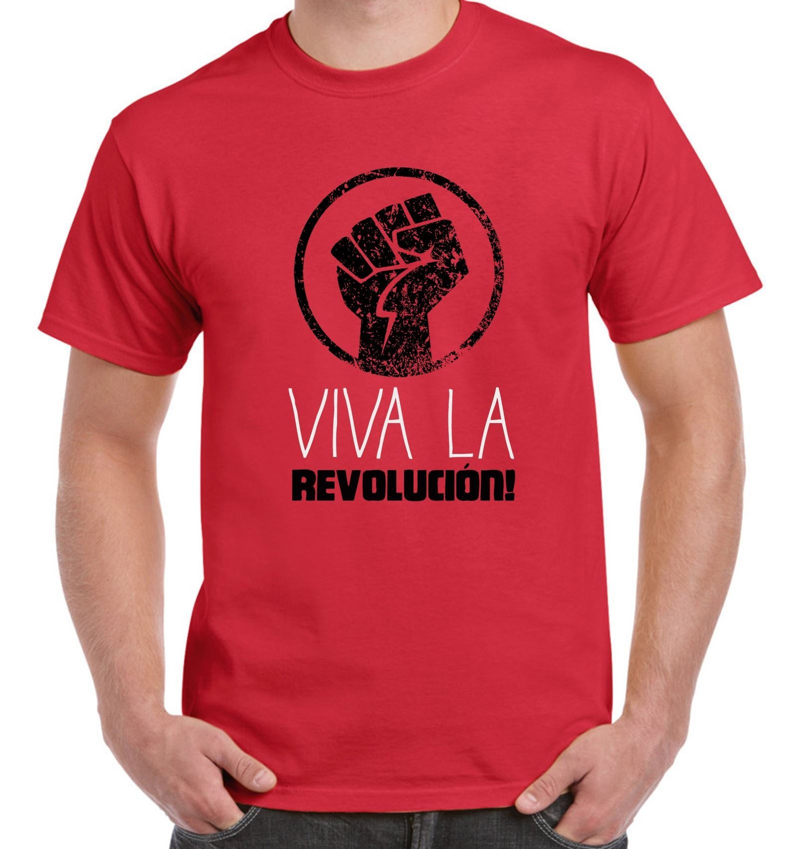 Tribal T-Shirts Men's Red Viva La Revolution Cuba - Revolucion T-Shirt (2Xl, )