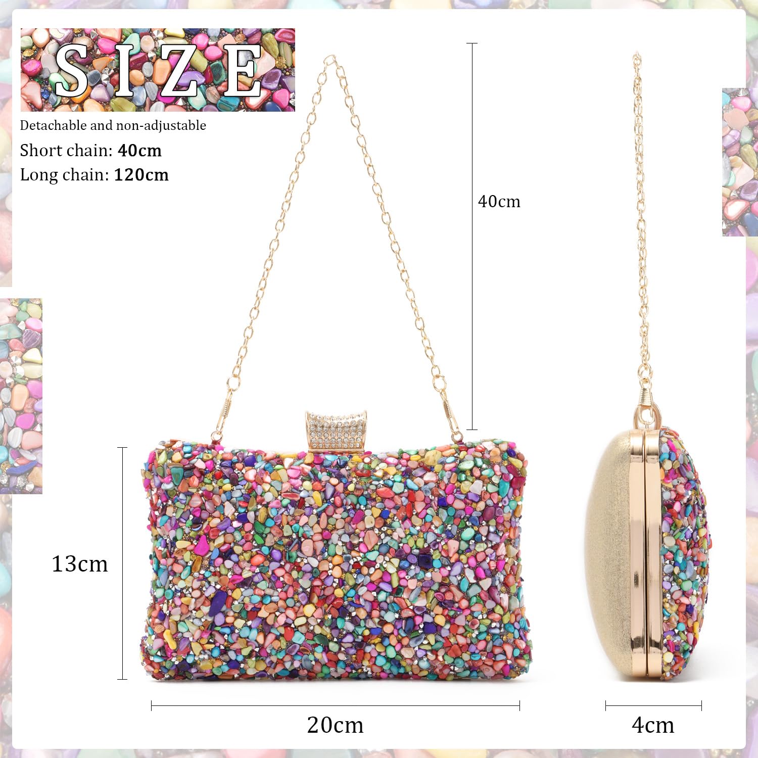 Vintage embrague noche bolsos cena bolsas damas Pures boda fiesta bolso monedero