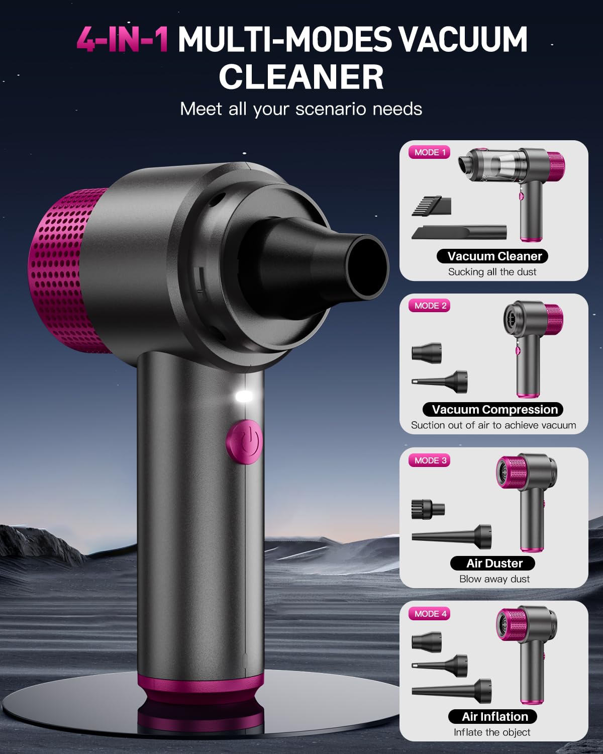 KMM Handheld Car Vacuum Cleaner, Hand Held Vacuum Cleaner & Air Duster view 6