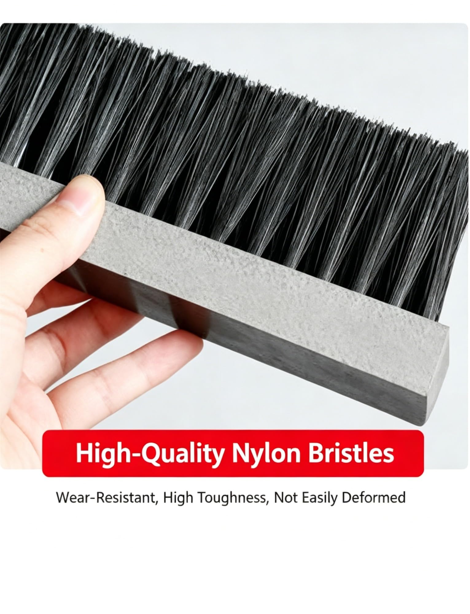 Strisce di spazzole in nylon, spazzola industriale con setole dure per la pulizia di macchinari e trasportatori, resistente all'abrasione durevole, 30,5 x 7,5 x 2,5 cm