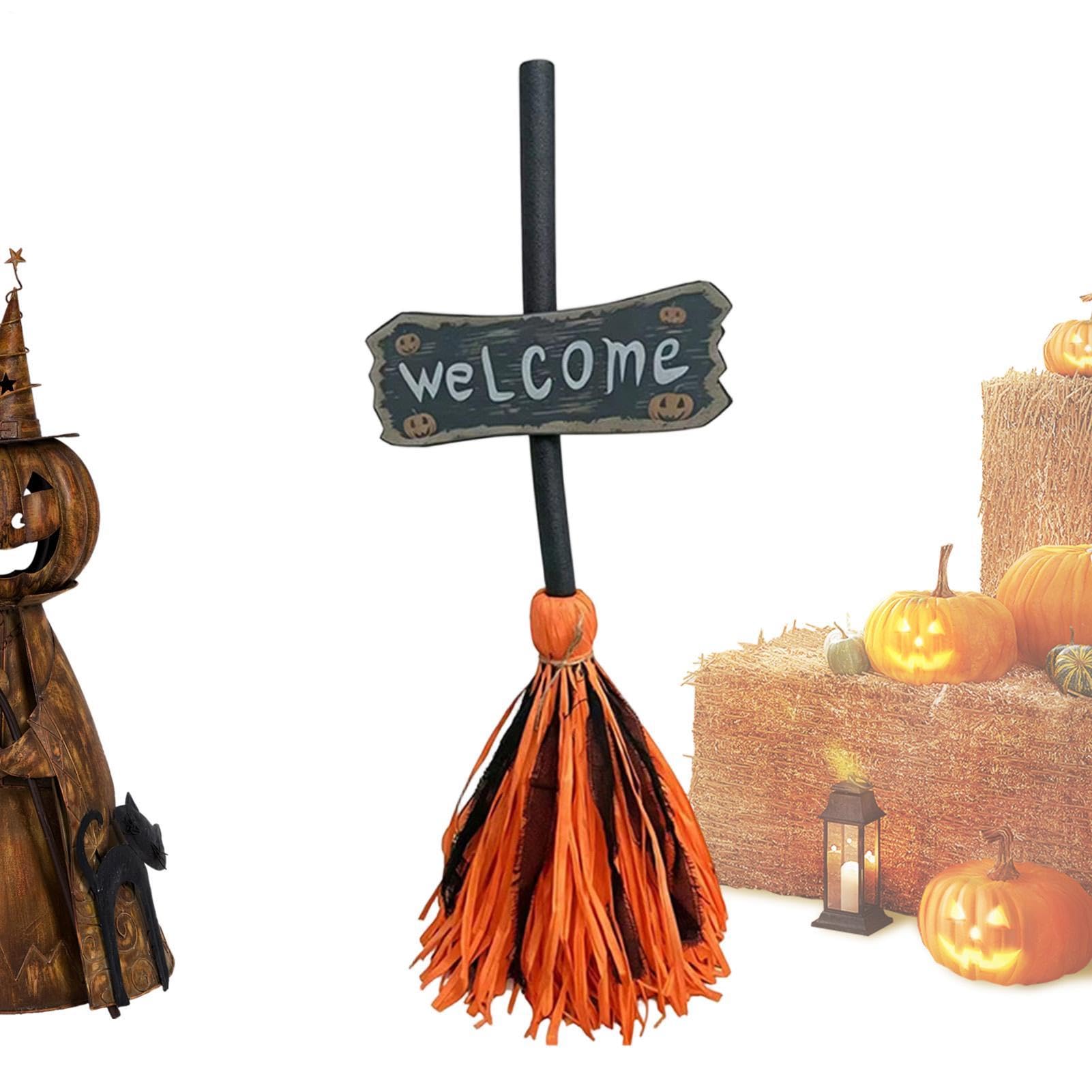 Halloween miotła pływający dźwięk aktywowany dotykiem upiorny taniec rekwizyt | Miotła czarownicy na imprezę kostium na zewnątrz wewnątrz ganek podwórko dom