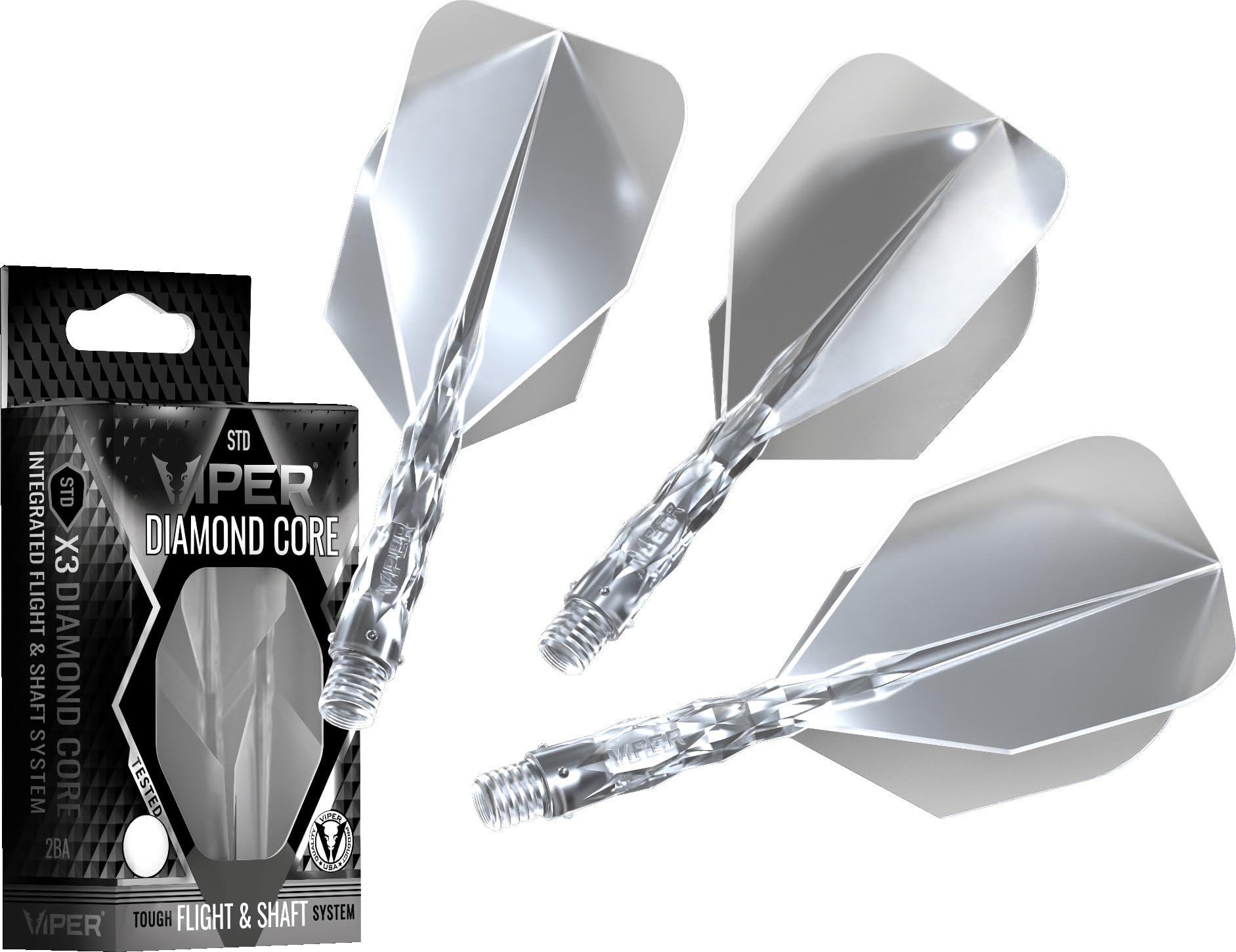Viper Diamond Core Integrated Dart Flight & Shaft System - Precision Darting Accessory with Tough Polymers for Enhanced Performance, Set of 3