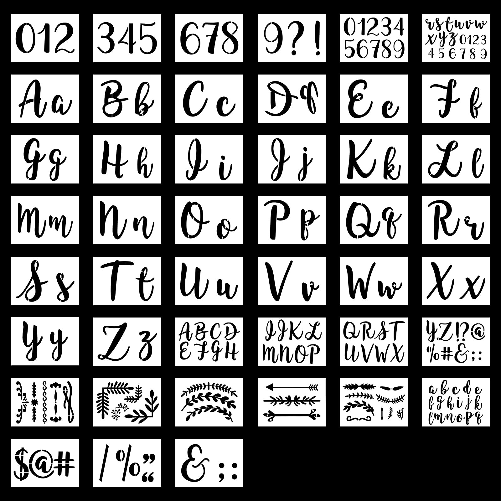 Buy Hileyu 45 Pcs Plastic Letter Stencils for Crafts Reusable Alphabet Stencils Drawing Painting