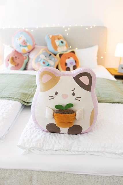 Foto 2 de 8 de NICI- Gato de Peluche Angy con Maceta, 35 x 33 x 12 cm, Blanco, Suave muñeco mymochi, Moderno