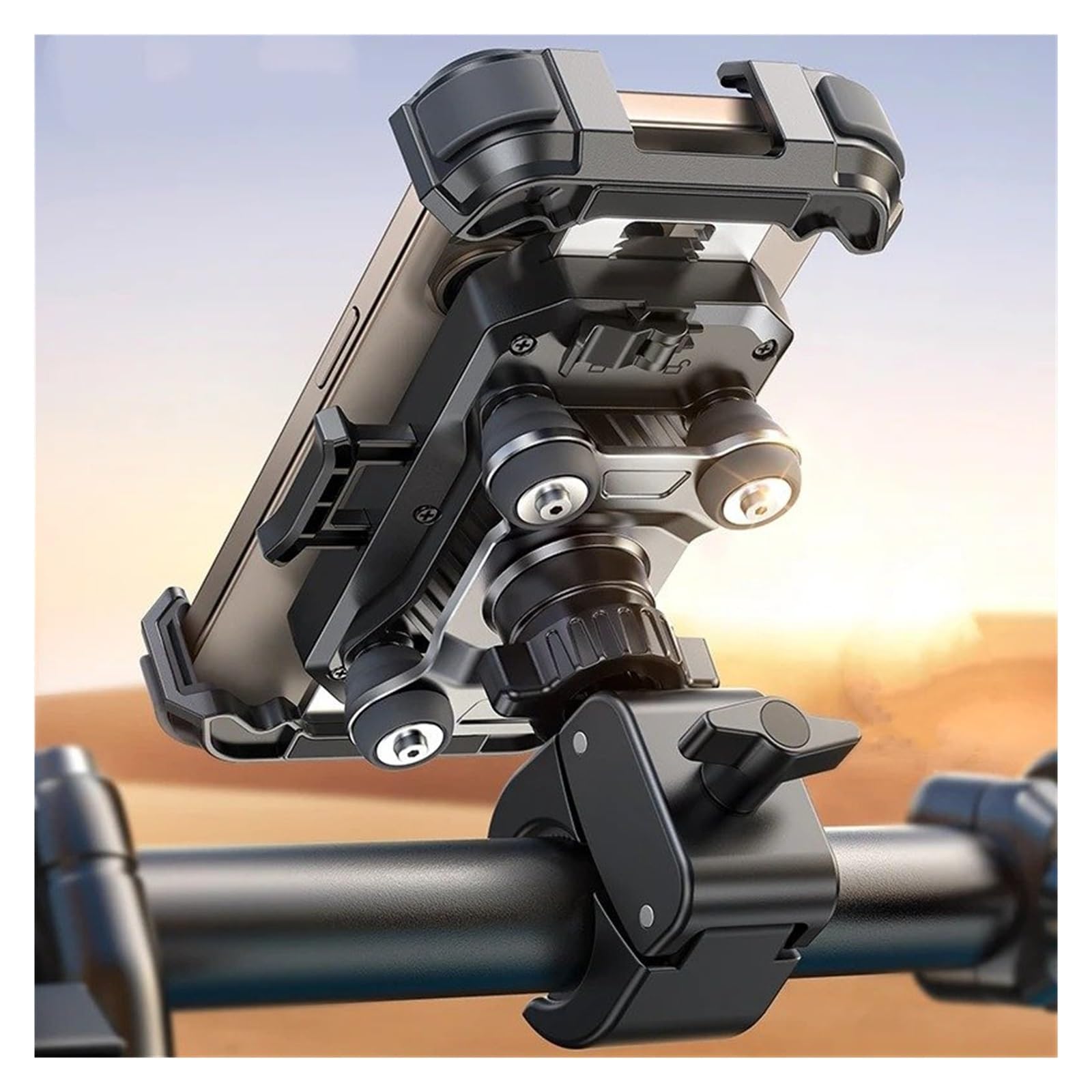 Support GPS Moto Support De Téléphone pour Moto, Vue À 360° pour 4,7 Pouces, Anti-Vibration, pour Guidon Vélo, Utilisation Une Main