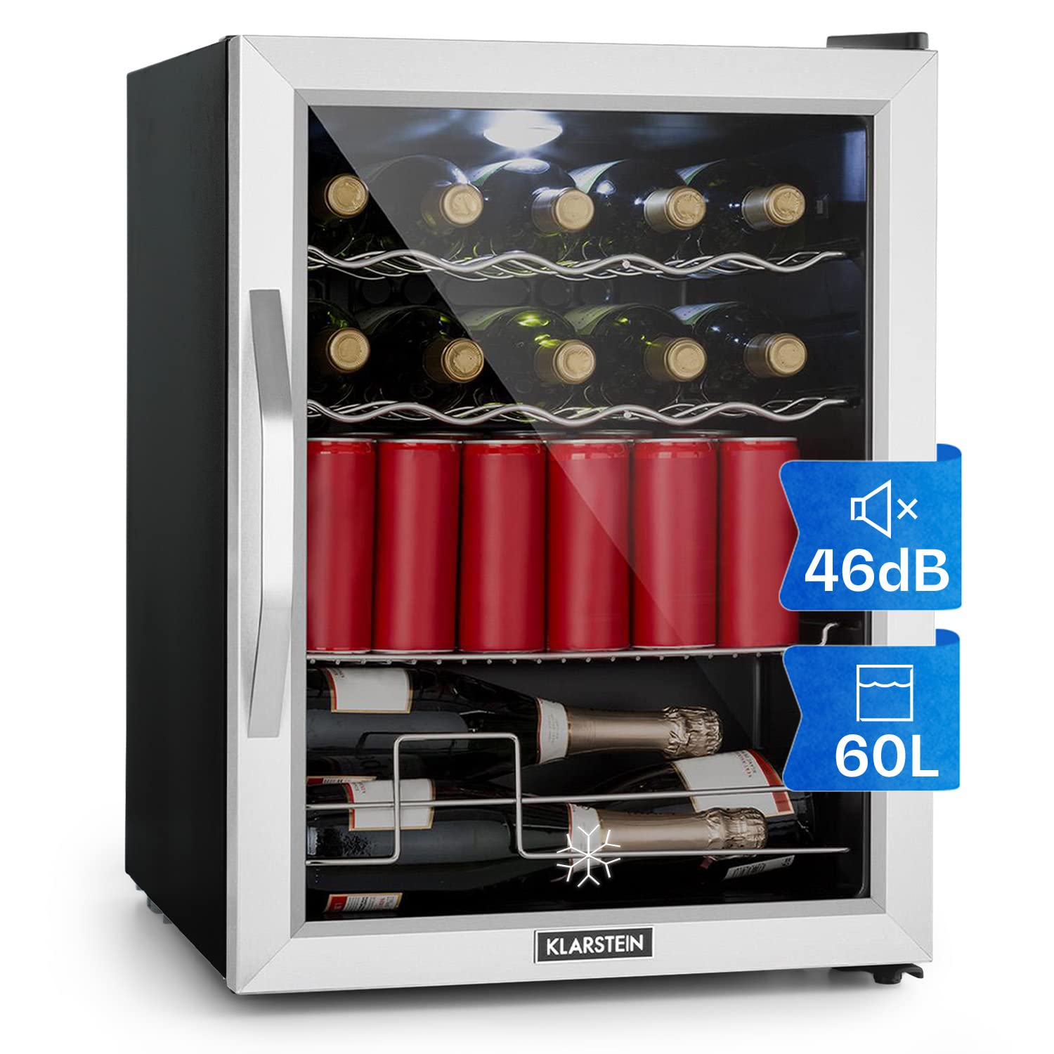 KLARSTEIN Mini Frigo 60L Silencieux pour Chambre Bureau Boisson Camping