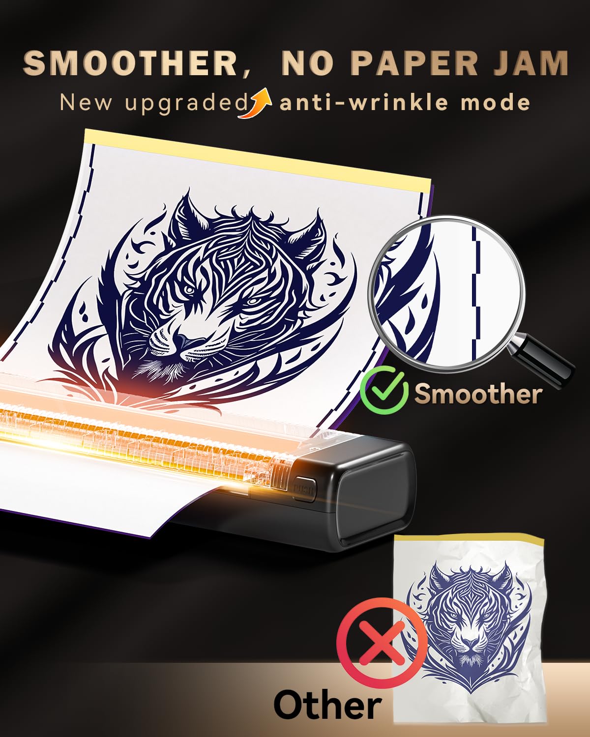 TP81 Stencil Drucker, Thermodrucker Tattoo, Bluetooth Tattoo Drucker mit 10 Blatt Tattoo Papier, Kompatibel mit Android, iOS und Laptop, Tattoo Zubehör