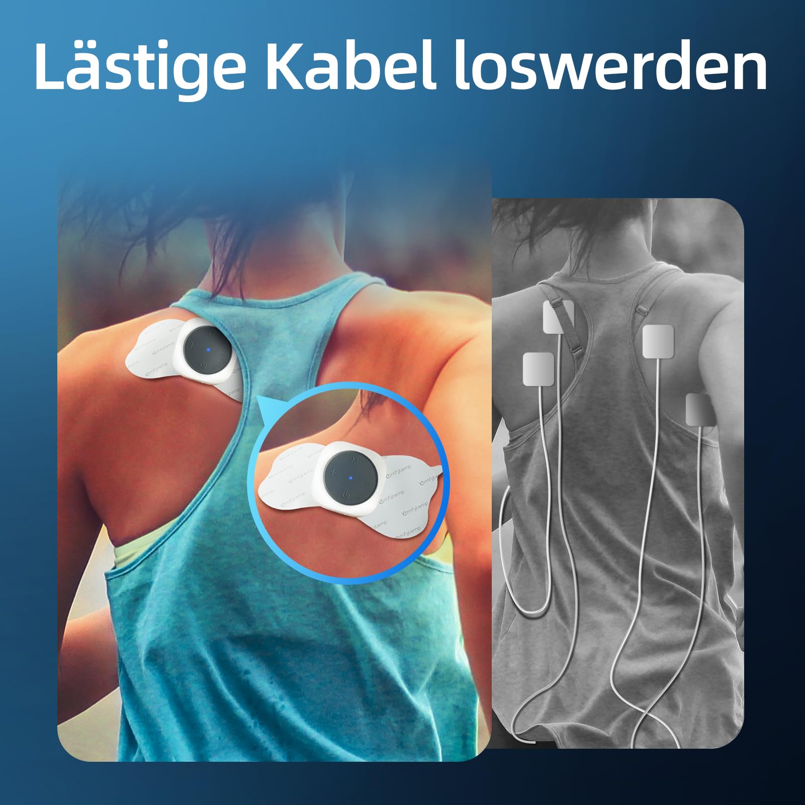 Comfytemp TENS Gerät Kabellos mit 2 Wireless Host,Schmerztherapie Kontrolle per Knopfdruck und App mit 30 Programme 20 Intensitätsstufen MassageGerät Muskelstimulator mit 4 Elektroden Pads K6122