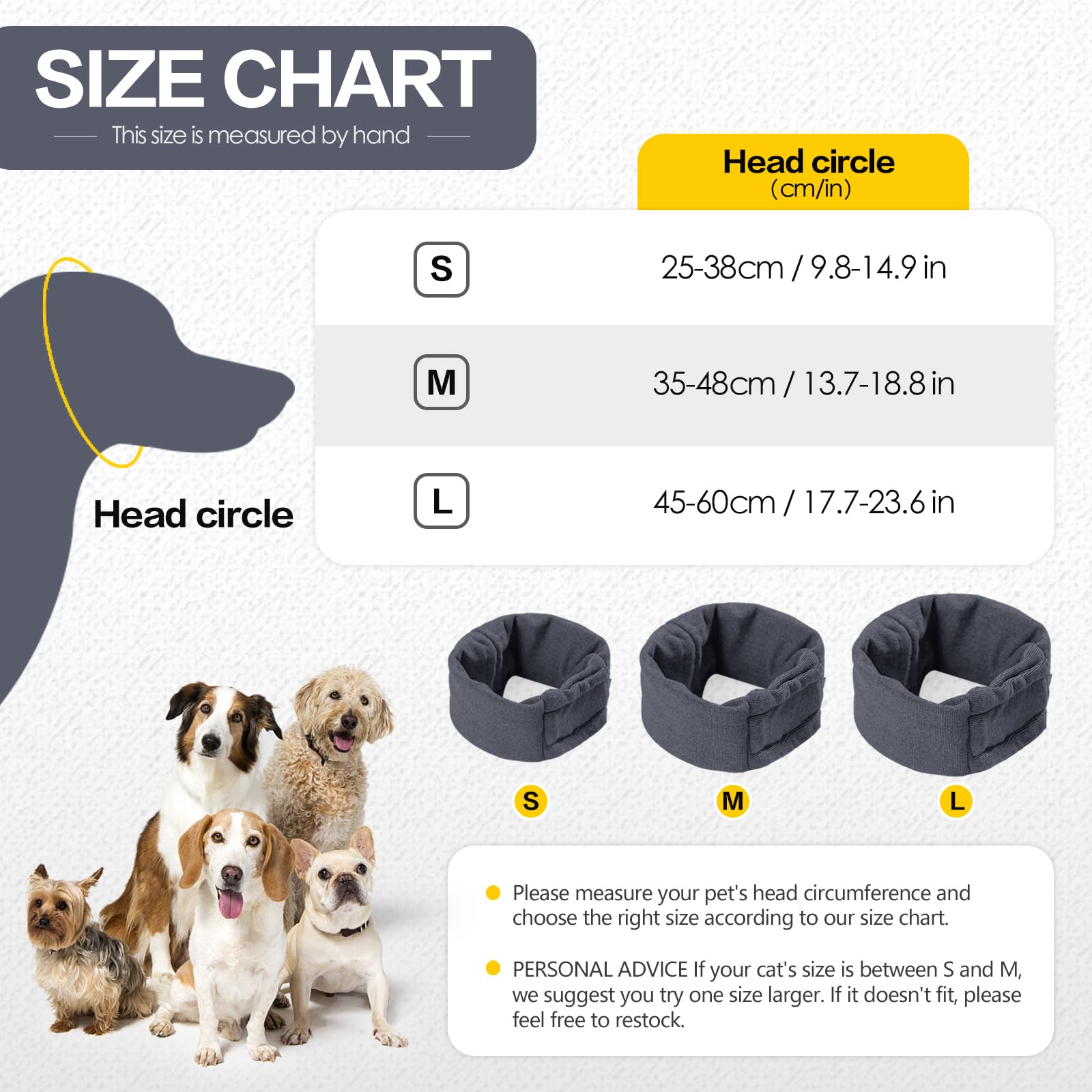 Pet Multifunction Calming Ear Muffs Hat Neckerchief,Dog Quiet Snood Ear Wraps Anxiety Relief Headband,Noise Protection Headgear for Grooming Bathing_L(Grey) - Image 2