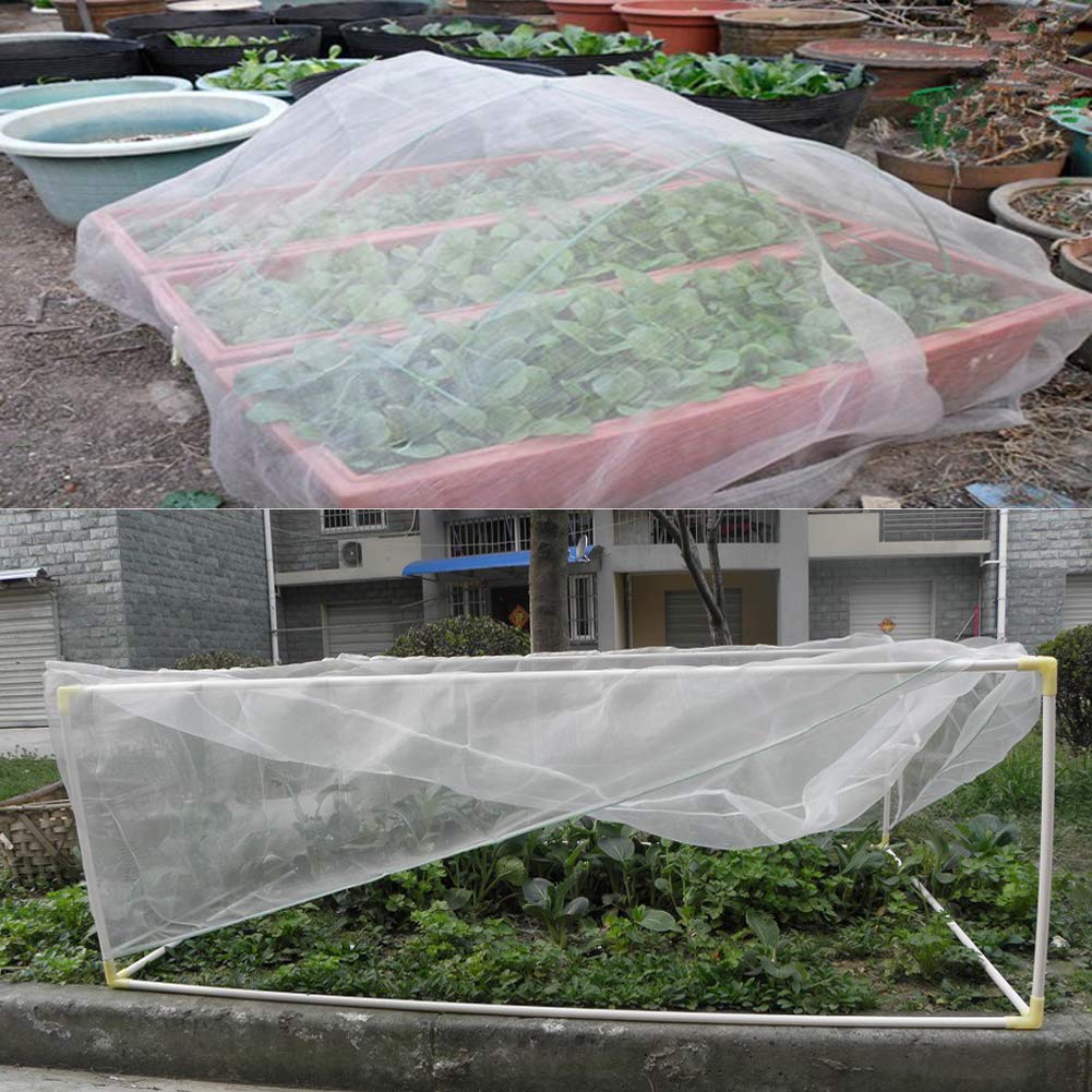 APOE Rete Anti Insetti per Orto per per Proteggere Serra Piante, Fiori, Frutta e Verdura, Rete Anti Uccelli, Bianca
