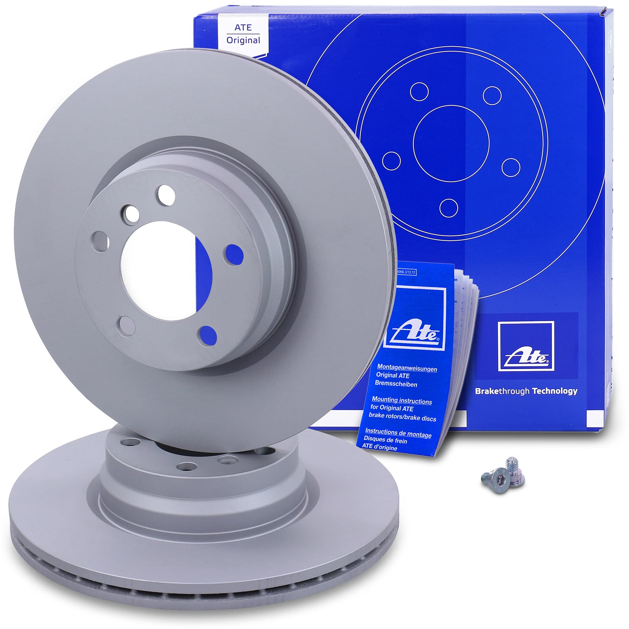 ATE Bremsenset Vorderachse inkl. Bremsscheiben vorne Ø 330 mm belüftet und Bremsbeläge vorne + Verschleißkontakt Kompatibel mit BMW 2er Cabriolet (F23), 2er Coupe (F22, F87), 3er, 4er