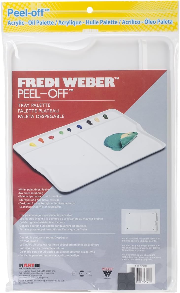 Mijello Fredi Peel-Off Palette for Oil & Acrylic Paints, 12.75" L x 8.875" W x .3125" H, 1 Each (92-AP3010)