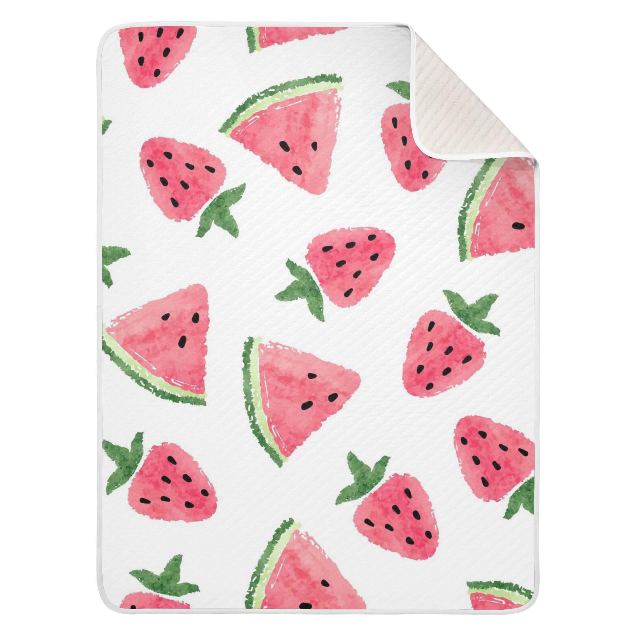 Sevdomey Watermelon Strawberry Baby Blanket Newborn Gifts for Girls and Boys, Soft Cotton Newborn Baby Receiving Blanket for Unisex Toddlers,76x101 cm