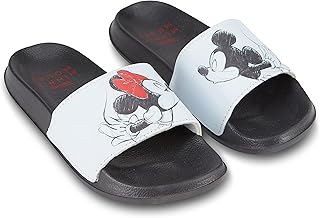 Ladies Minnie and Mickey Slides - Ladies Classic Mickey and Minnie Mouse Slide Sandals Mickey & Minnie Mouse Slip On Slides