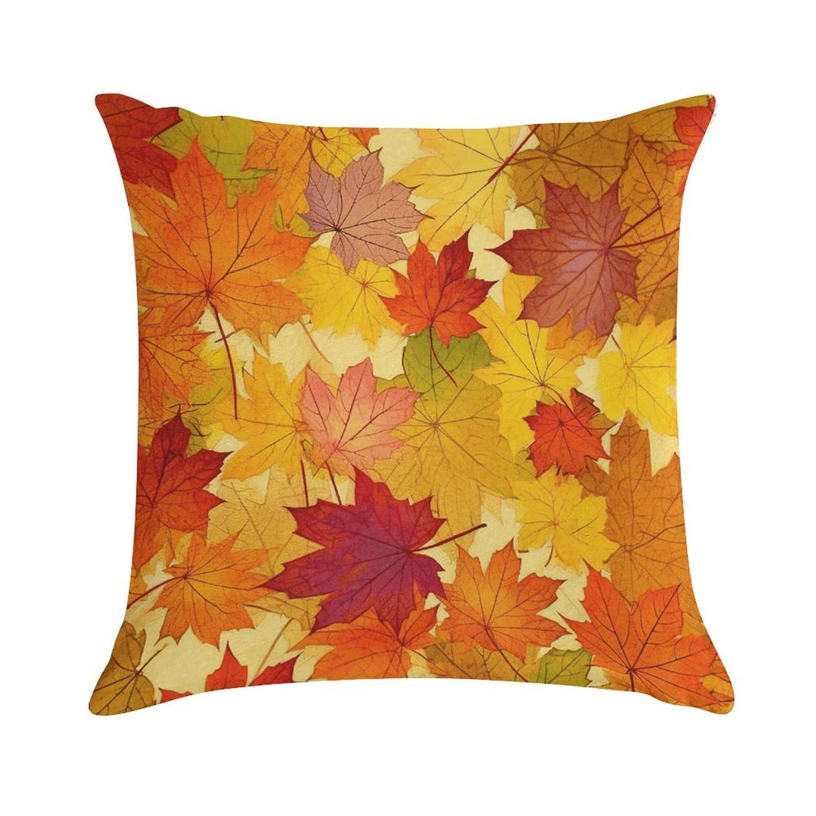 VstaDank Autumn Leaves of Maple Throw Pillow Cover Square Lumbar Throw Pillow Case Soft Decorative Cushion Cases Short Plush Pillowcase with Zipper Luxury Cozy Pillows Shams for All Seasons