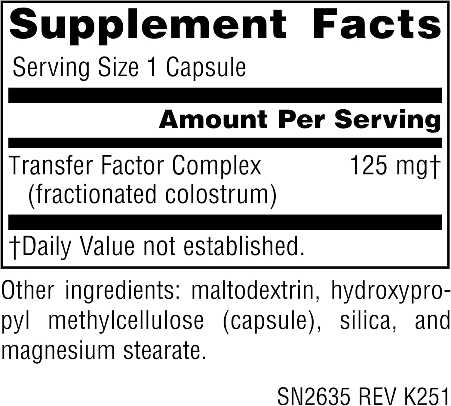Source Naturals Wellness Transfer Factor, Supports Immune System Response* 125 mg - 60 Vegetarian Capsules - Image 2