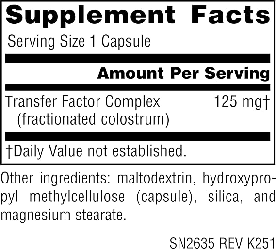 Source Naturals, Wellness Transfer Factor - 125 mg - 60 Vegetarian Capsules