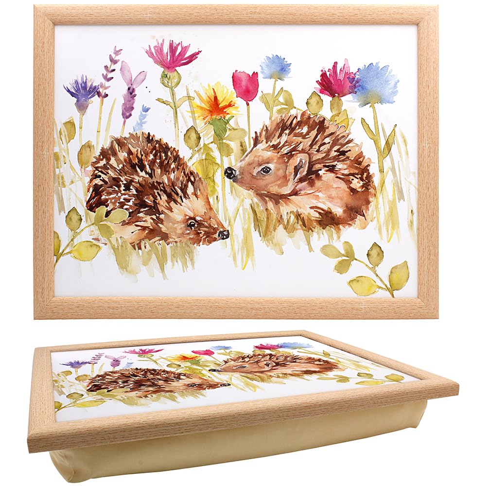 Tamersgifts Cushioned Laptrays Lap Tray TV Dinner Bean Bag Padded Cushion Gift (Hedgehog Laptray)