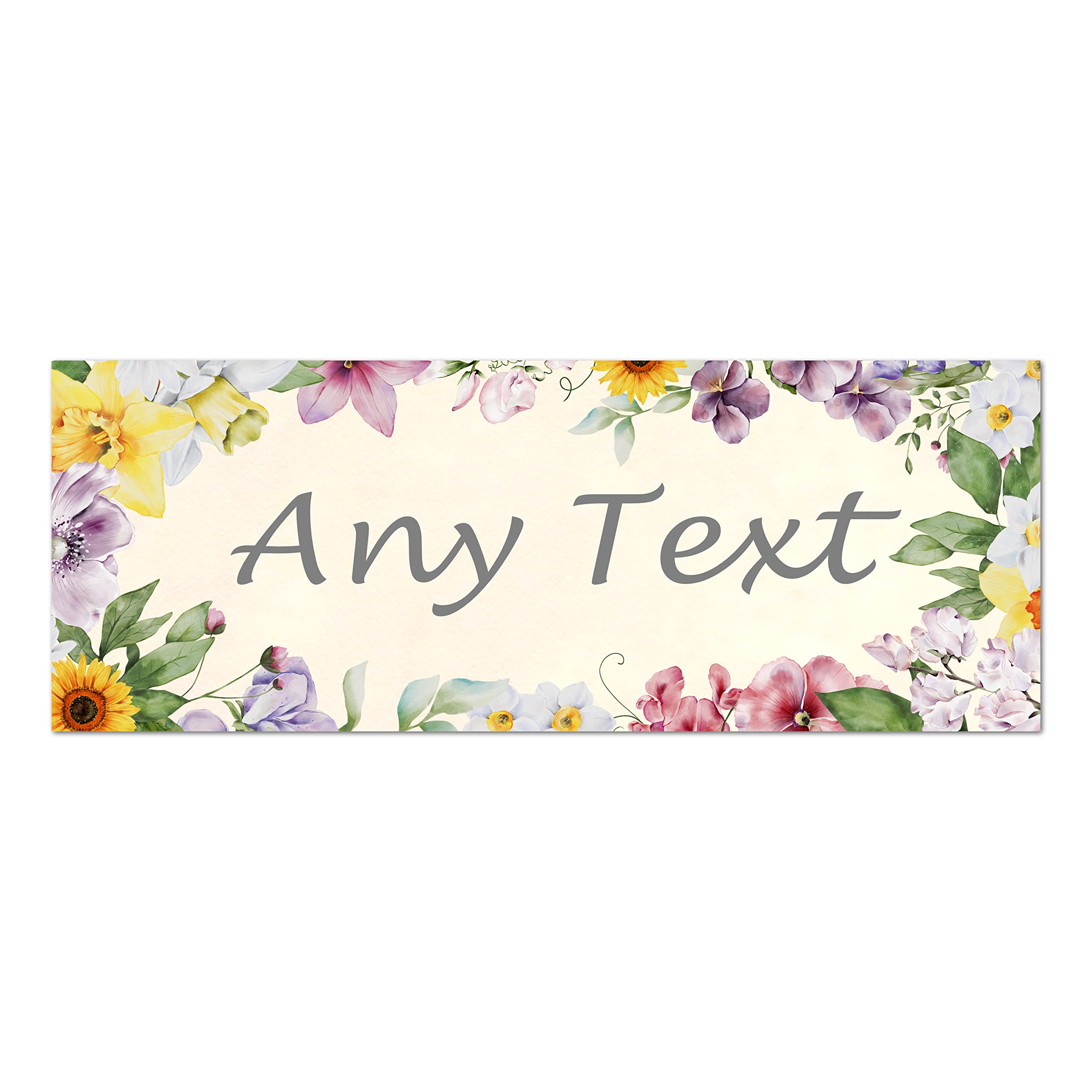 Personalised Floral Any Text, Any Name Metal Door Sign Plaque. Bedroom, Home Decor, Watercolour