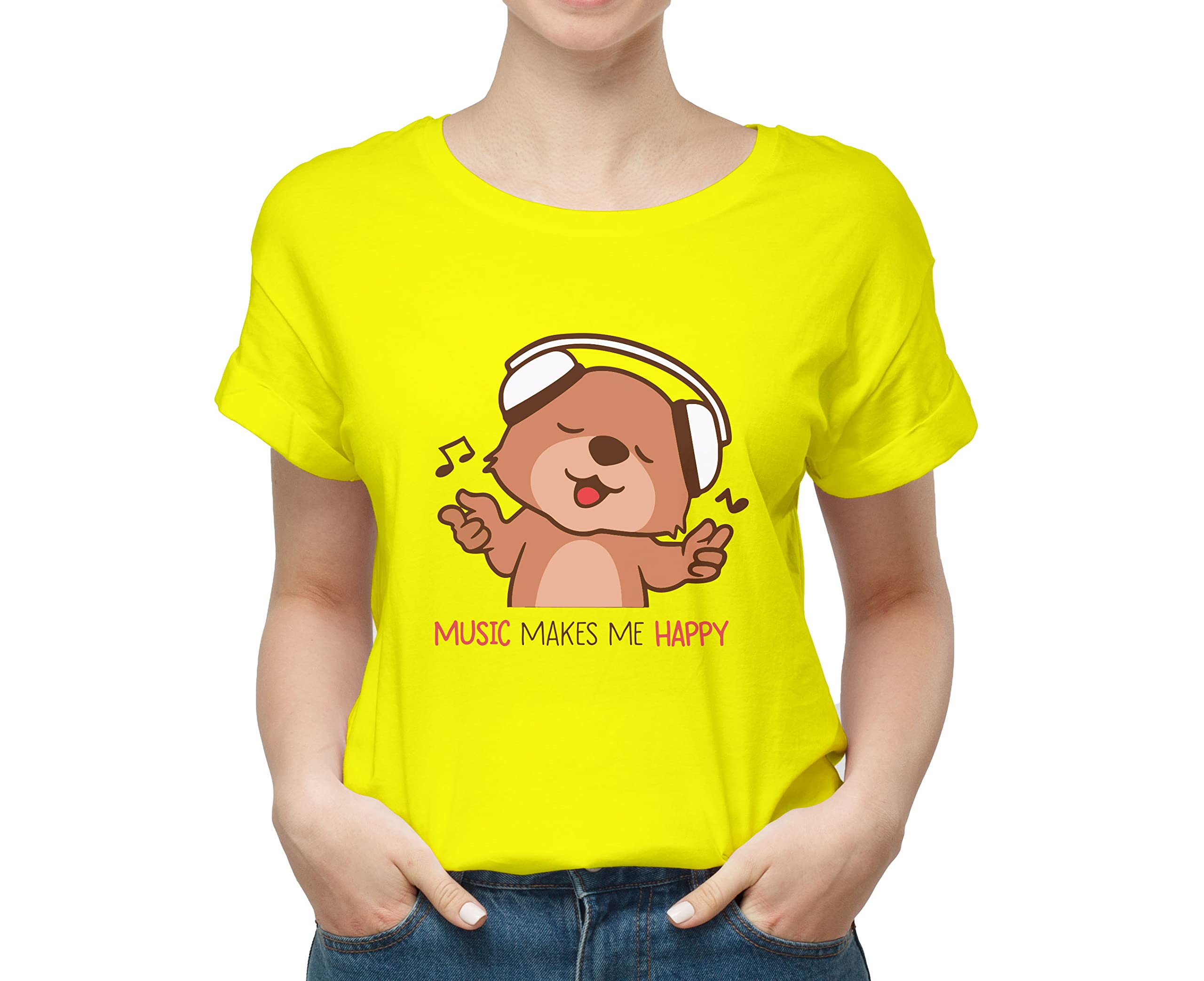 Volume 9Dog Music Makes ME Happy 100% Cotton Round Neck Graphic Printed T Shirt for Men Women, Dog lovert Shirt, Dog Pattern t Shirt, Pet Lover t Shirt.