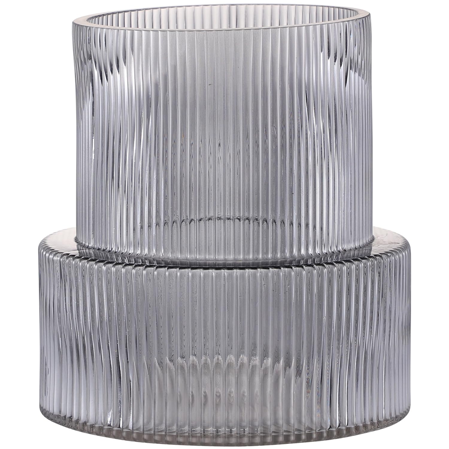 YANWE1 Black Glass Vase, Ribbed Glass Vase, Flower Vase, Fluted Glass ...