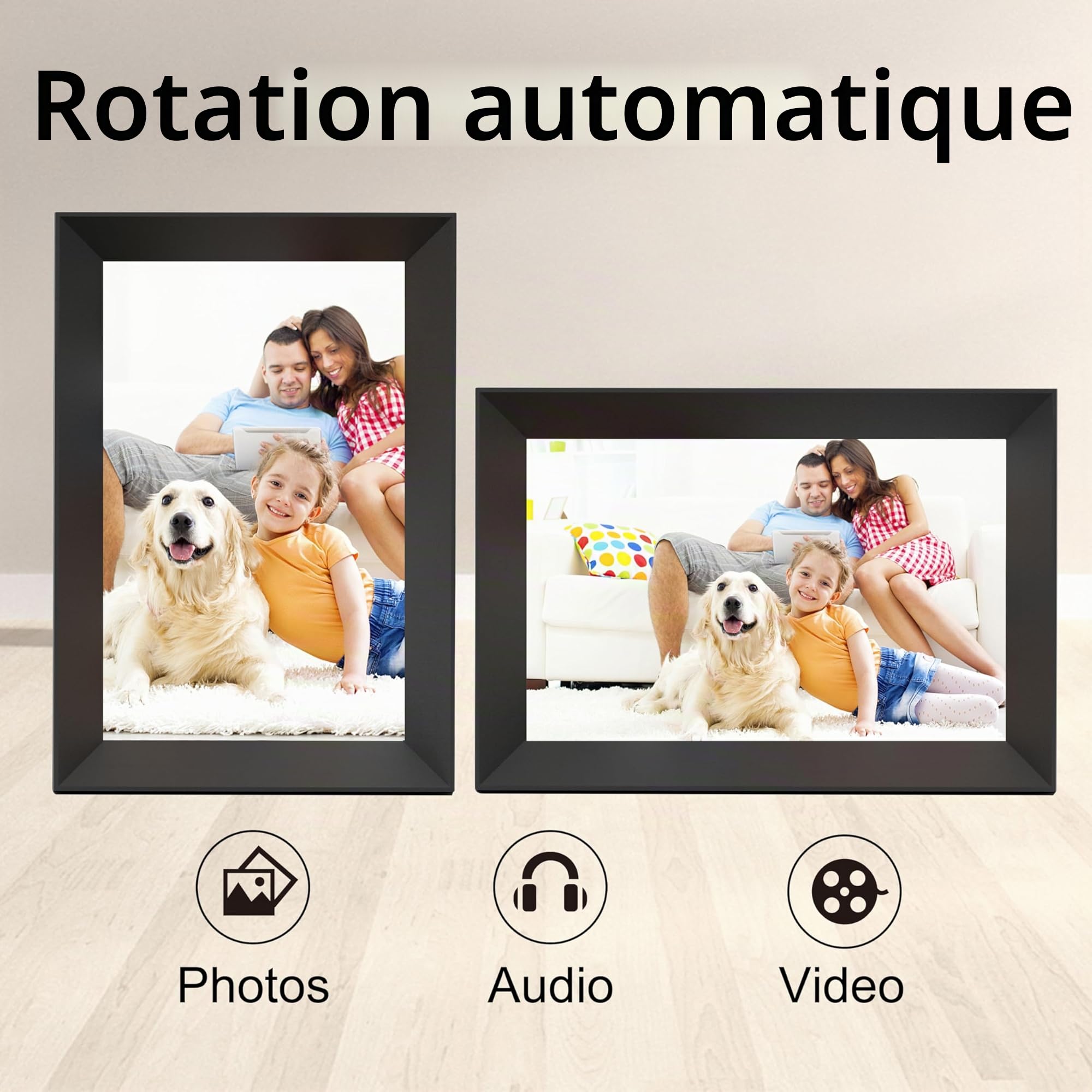 Frameo Cadre Photo numérique WiFi 10 Pouces, écran Tactile IPS 1280 * 800, partagez des Photos ou des vidéos Via l'application Frameo, pour la fête des mères