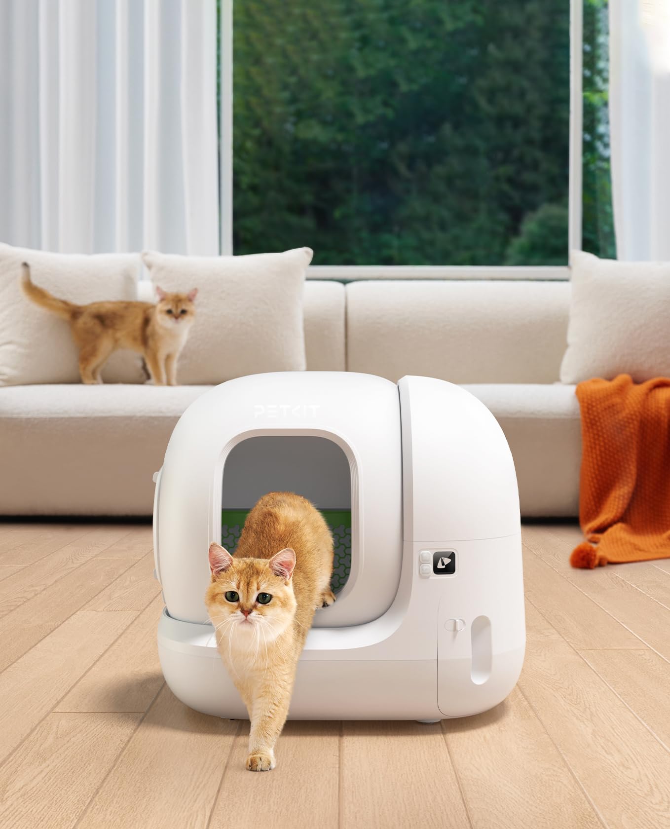 PETKIT Pura MAX 2 Arenero Gatos Autolimpiable, Inodoro para Gato, Arenero Autolimpiable para Gatos, Anti-Fugas, xSecure/Eliminar olores/APP/76L, para Varios Gato (Sin Purificador, con N50