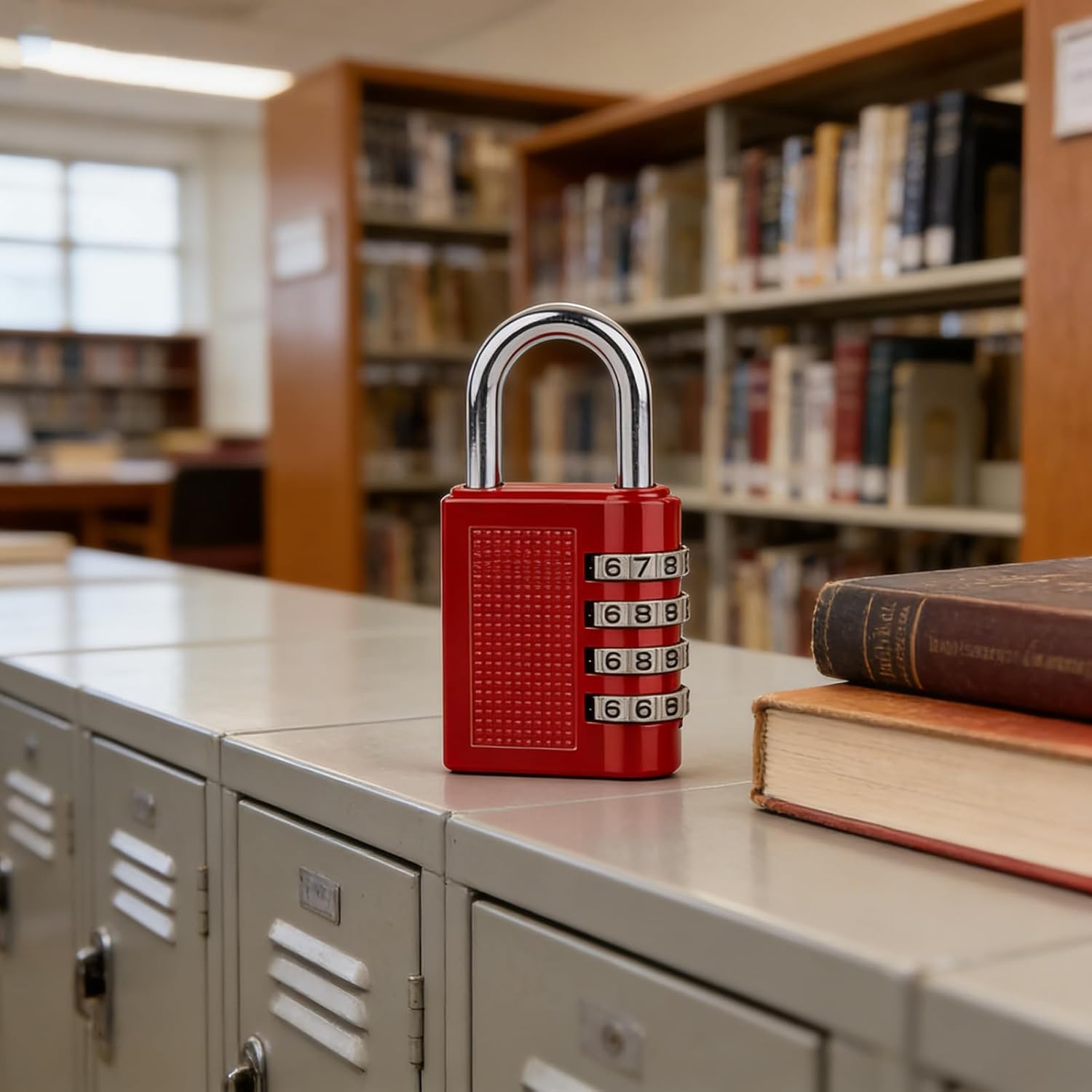 4 Digit Combination Lock, Resettable Padlock for Locker, Gym and Travel, Security Lock for Luggage, Suitcase, Cabinet, Compact Portable Anti Theft Lock, Strong Metal Password Padlock