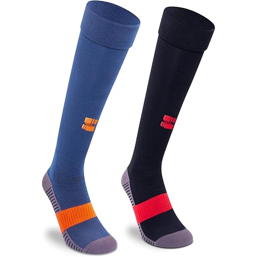 Supersox Unisex Kid’s Football Socks - Knee Length Socks with Cushioned Sole, Odour Free & Superior Grip Uniform Stockings for Football/Soccer, Pack of 2