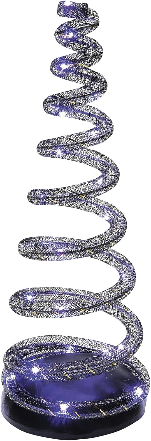 Department 56 Village Collection Accessories Halloween Spiralight Tree LED Lit Figurine, 9.05 Inch, Purple