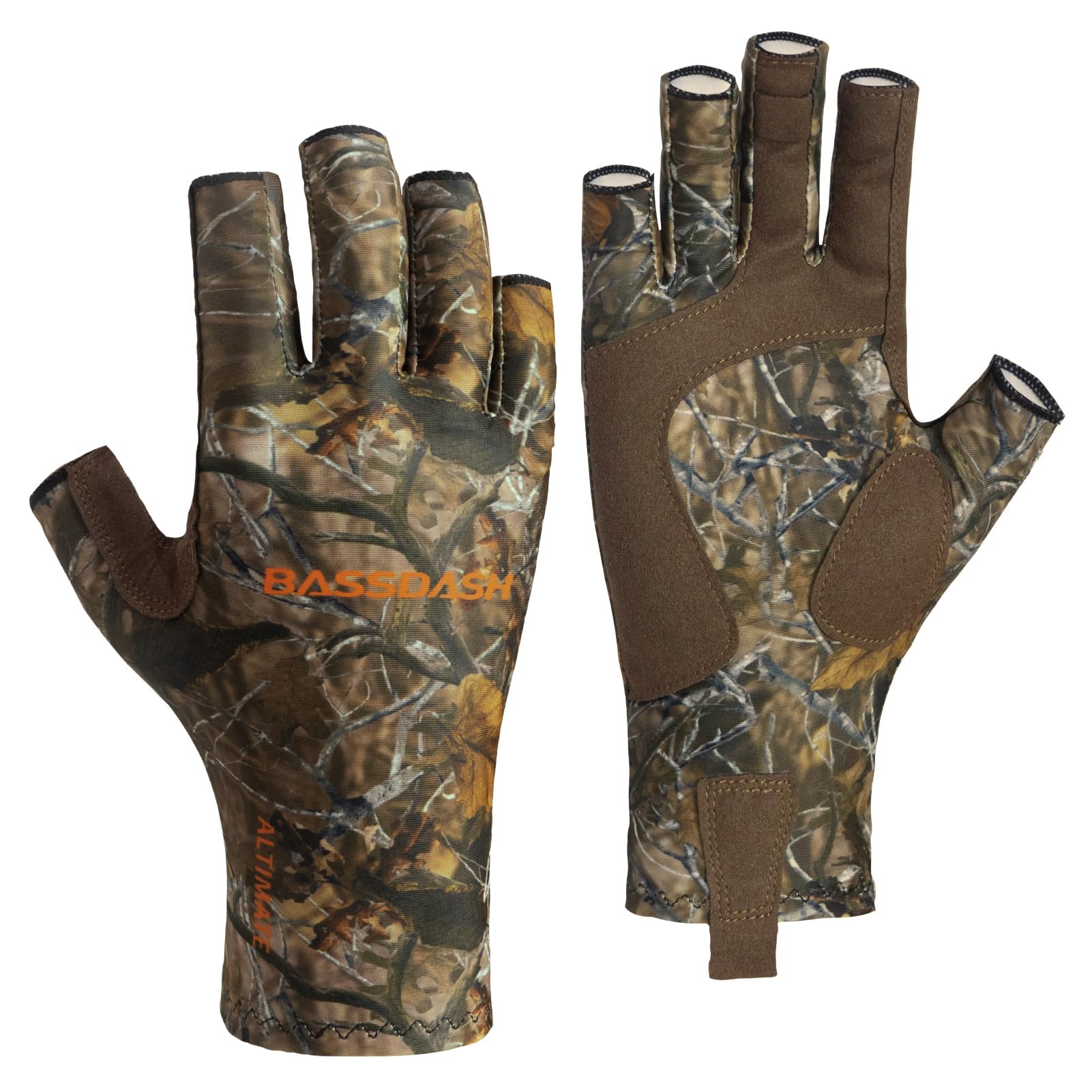 Bassdash ALTIMATE Fishing Gloves Sun Protection Fingerless Hunting UPF 50+ Men’s Women’s UV Gloves