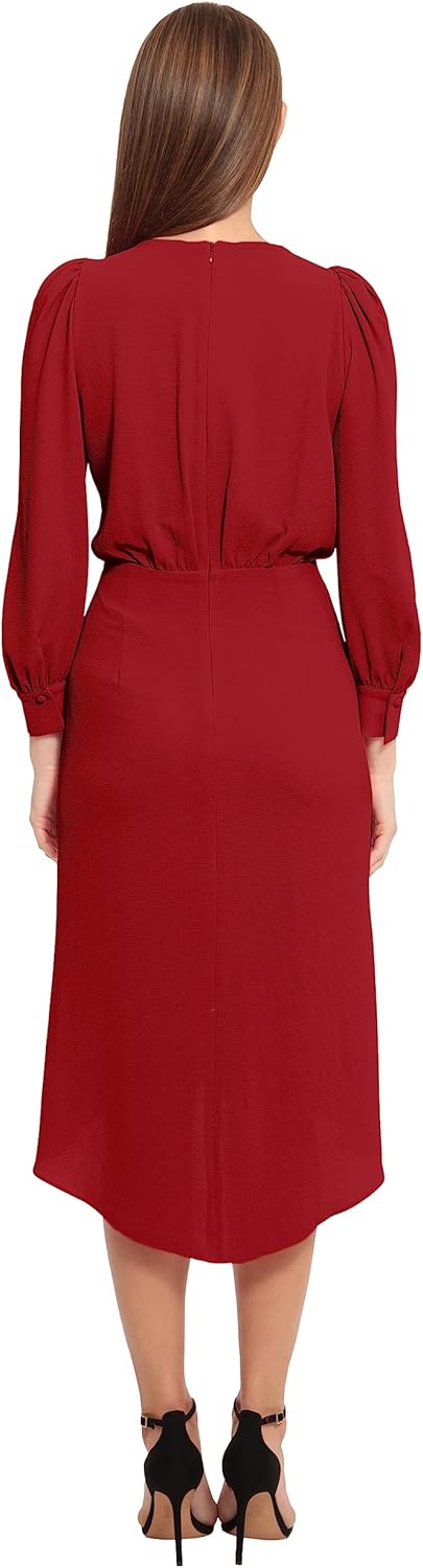 Maggy London Womens Long Sleeve Catalina Crepe Dress Workwear Event Guest of Wedding - Image 4