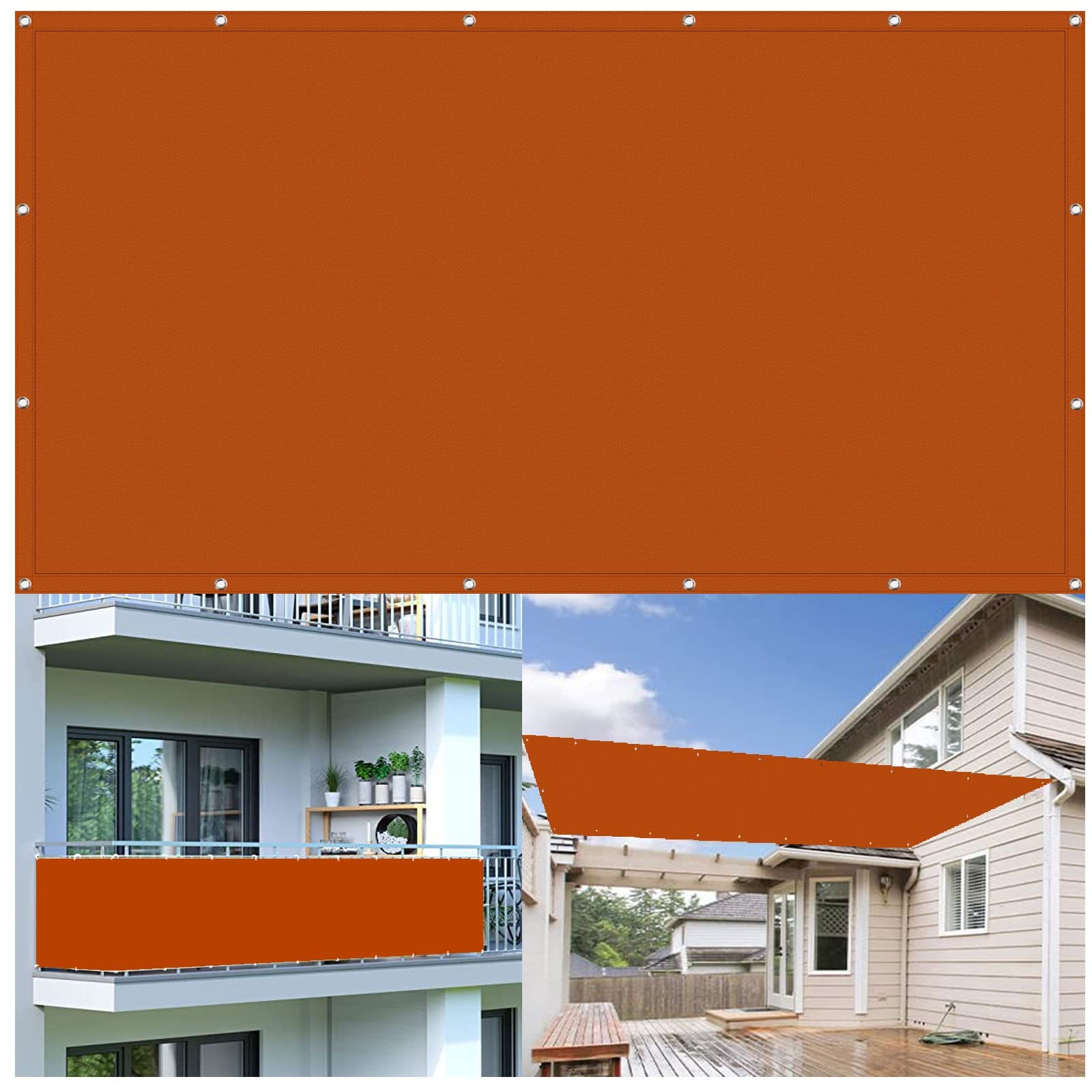 KLGFBDC WaterResistant Rectangle Sun Shade Sail 4x8m with Grommets & RopesPerfect for Garden Patio Camping & Outdoor UseRust Red Color
