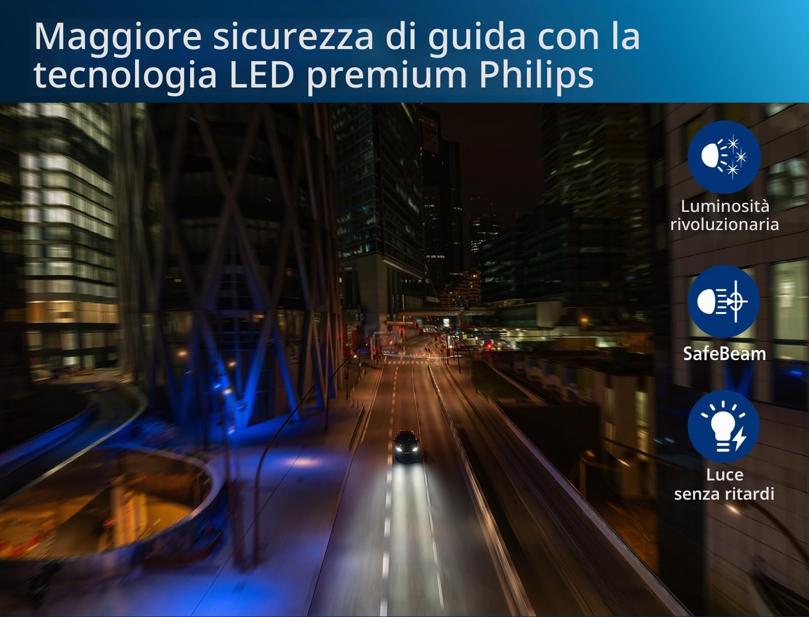 Philips Ultinon Pro6000 Boost gen3 Direct-fit H4-LED, lampadina per faro con omologazione stradale*, +450% di luce più brillante**