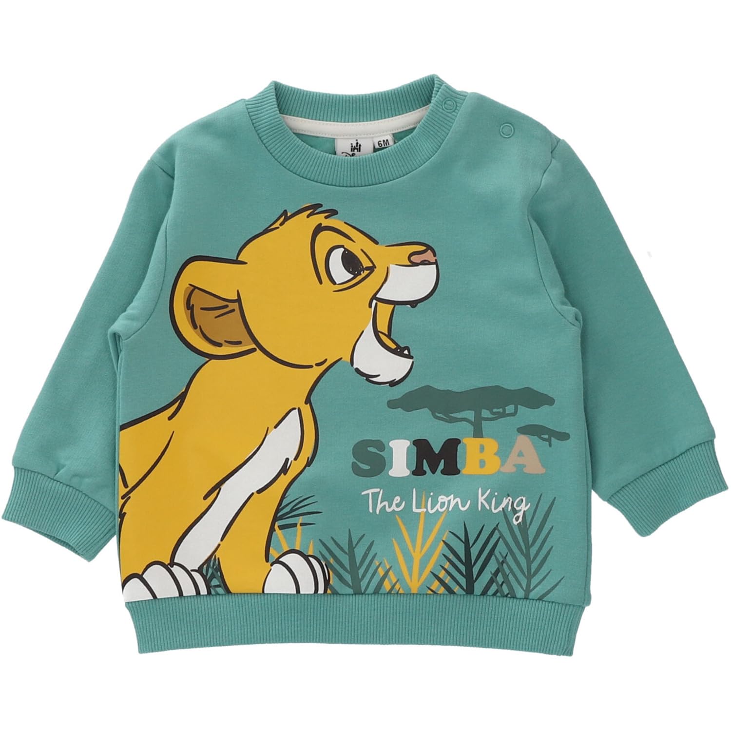 Disney - Felpa da bambino in pile Disney Simba Re Leone, 100% cotone, colore: Verde