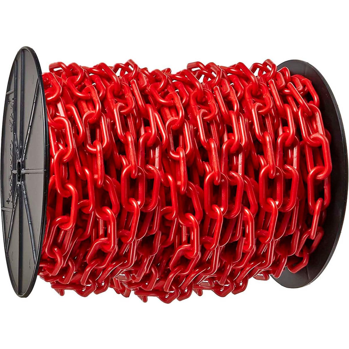 Global Industrial B606422 Mr. Chain Plastic Chain Barrier On A Reel Red - 2 in. x 125 ft.