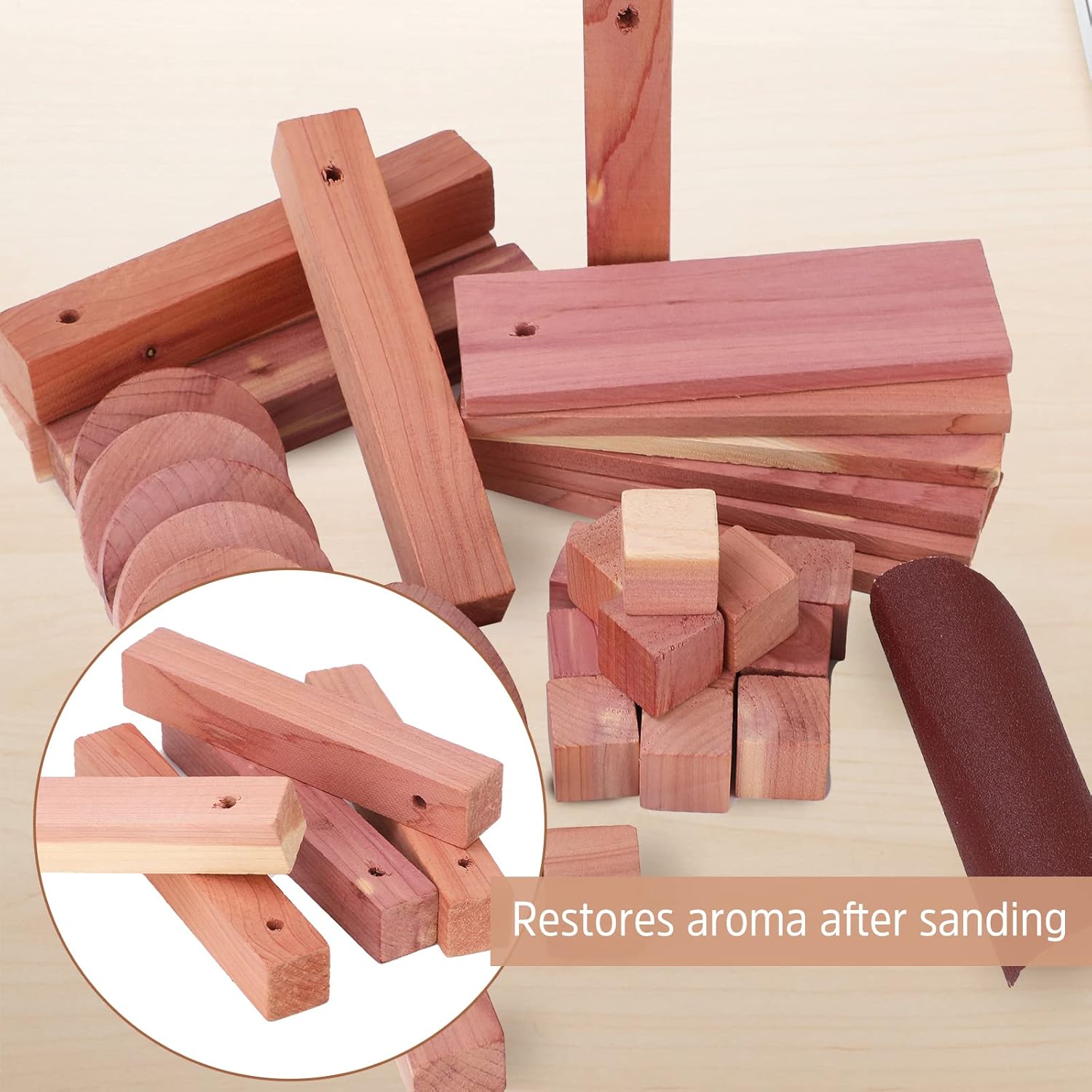 Himyoneone Cedarwood Moth Repellent, 39 Pack Aromatic Cedar Blocks for