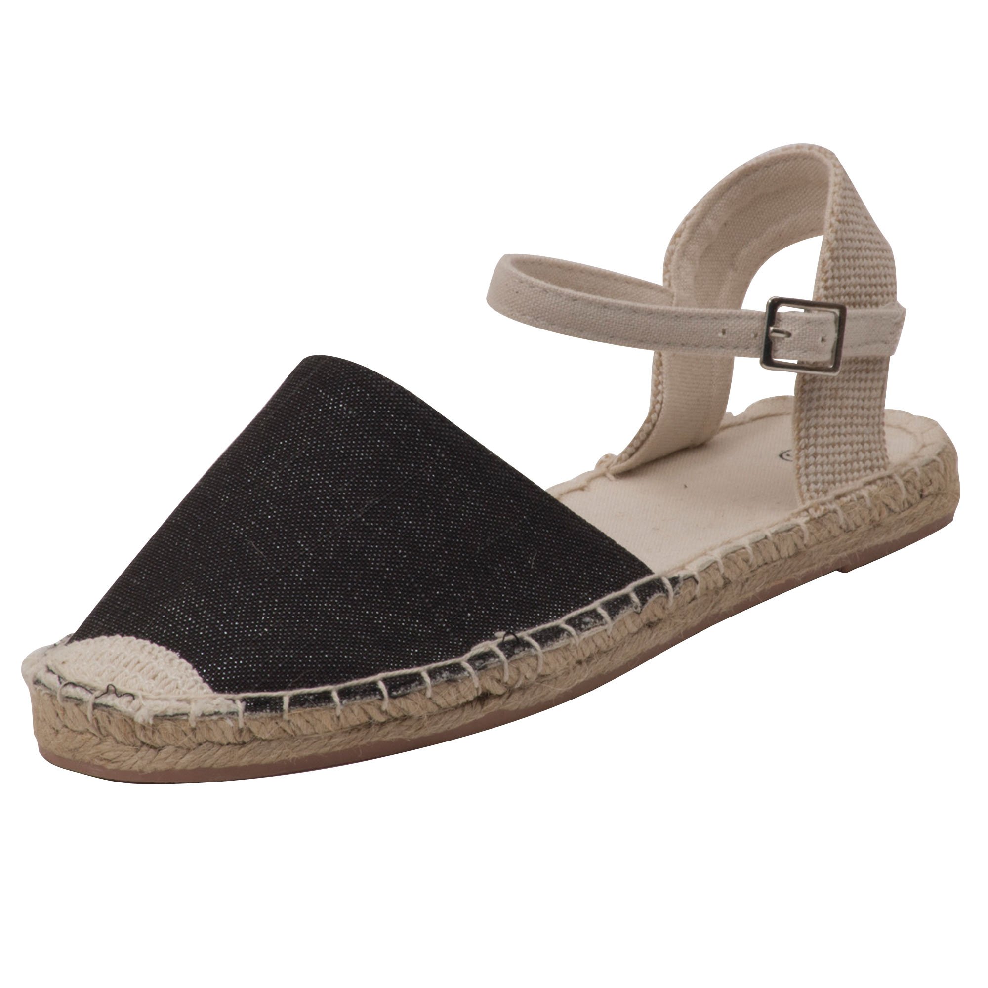 Japanwelt Espadrilles für Damen I Riemchen - Sommer-Latschen Espandrillos Damen-Slipper Sommerschuhe Leinenschuhe Spanisch Leinenschuhe Plateau Mokassin Espandrilles Schlüpfschuhe Halbschuhe