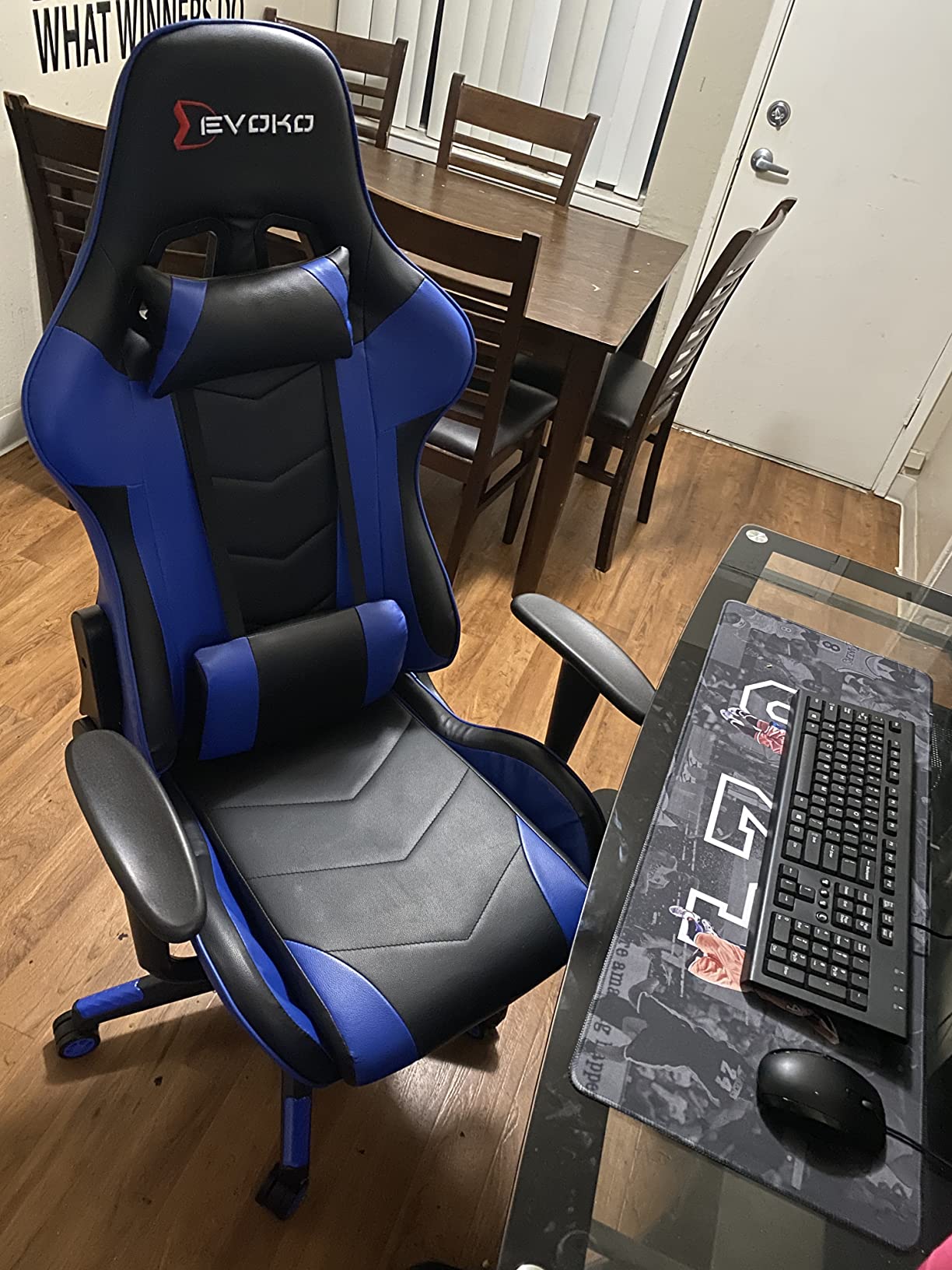 Lumbar Support Devoko Ergonomic Gaming Chair Blue Gaming Chair