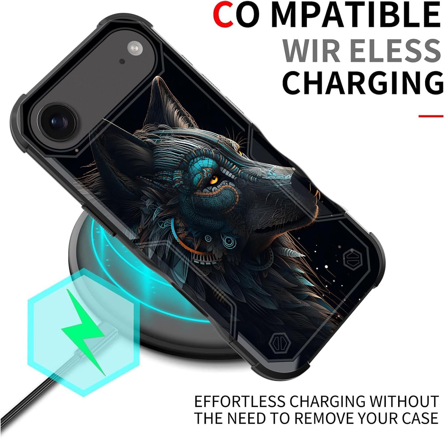 for iPhone Air Case,[Dual Layer][10 FT Military Grade Drop Protection] Heavy Duty Shockproof Case for iPhone Air 6.5" 2025,Cool Wolf thumbnail