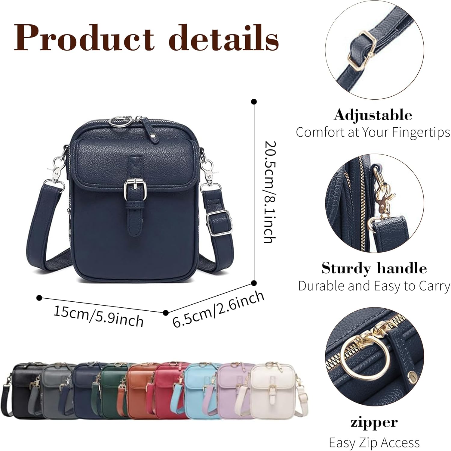Leather Crossbody Bags for Women Travel Small Crossbody Purse Anti Theft Waterproof Bum Bag with Built in Wallet - Image 4