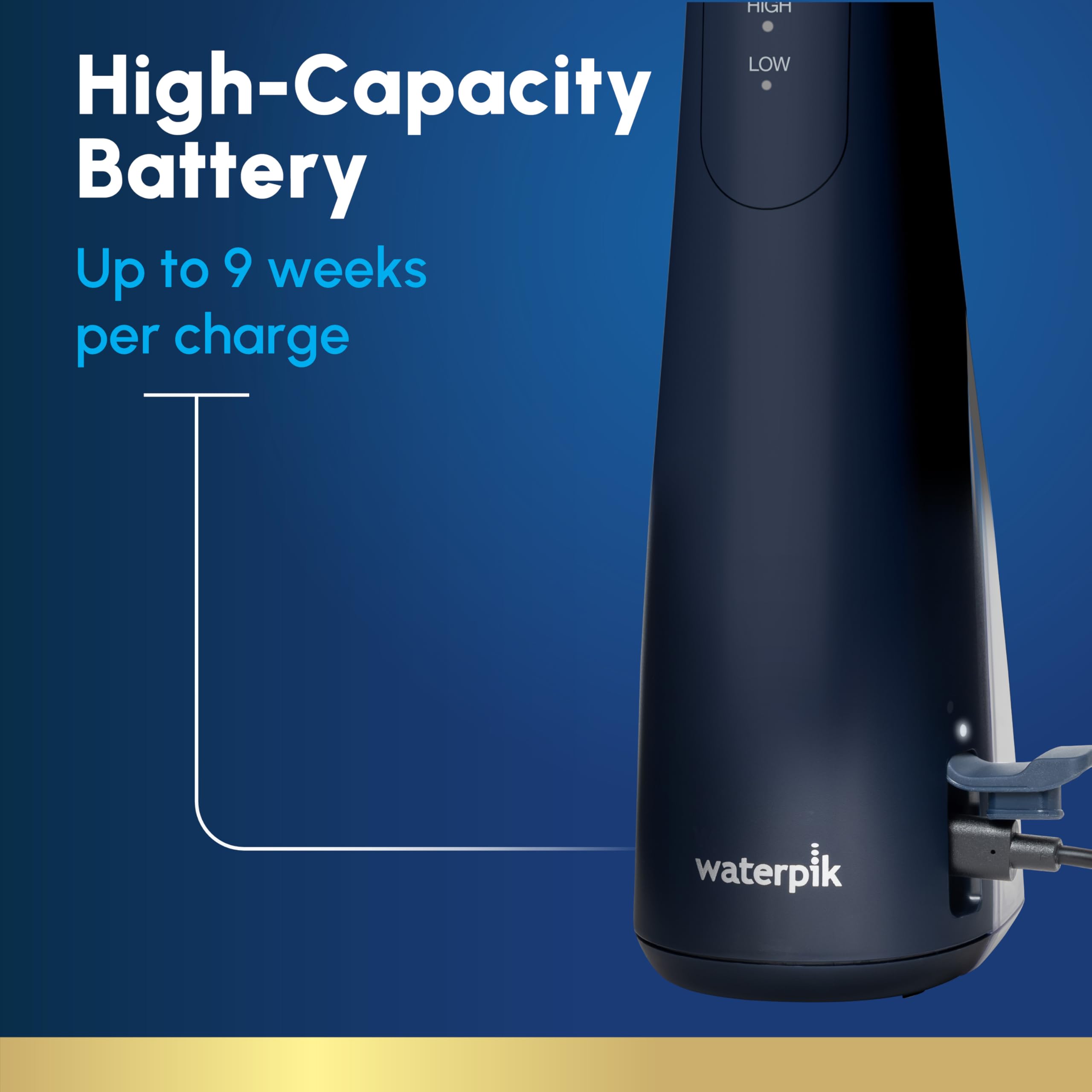 Waterpik Cordless Gem Water Flosser 5100 per viaggi e casa, ricaricabile, portatile, impermeabile per doccia, cura quotidiana delle gengive, pulizia dei denti, bretelle, impianti, 3 punte per filo